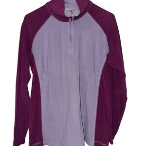 Columbia Two-Tone Purple Half-Zip Fleece Pullover